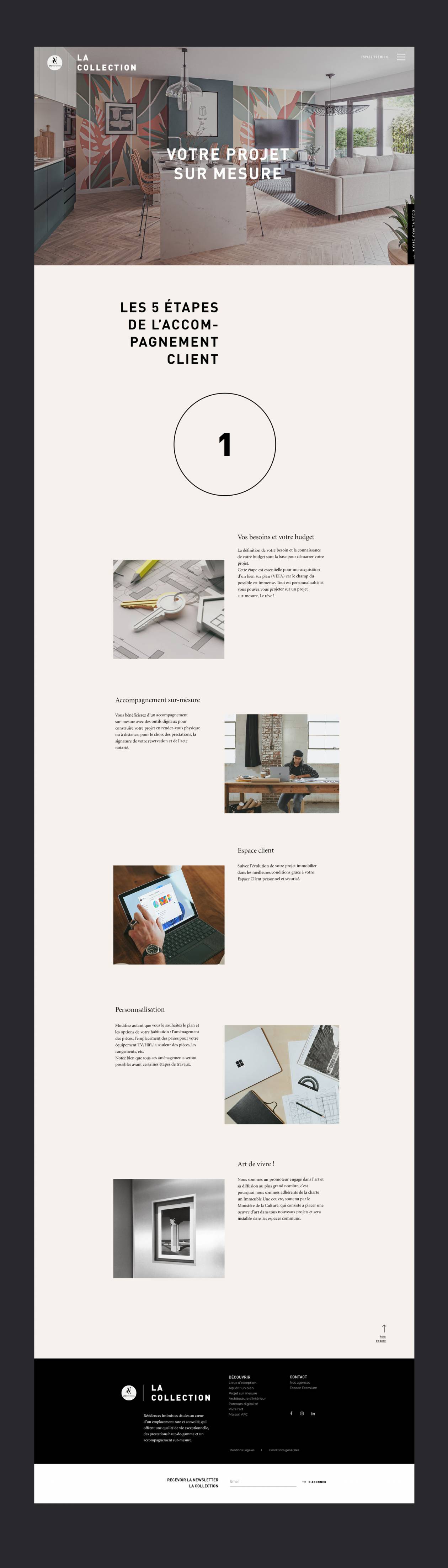 Page "Accompagnement" site immobilier luxe AFC